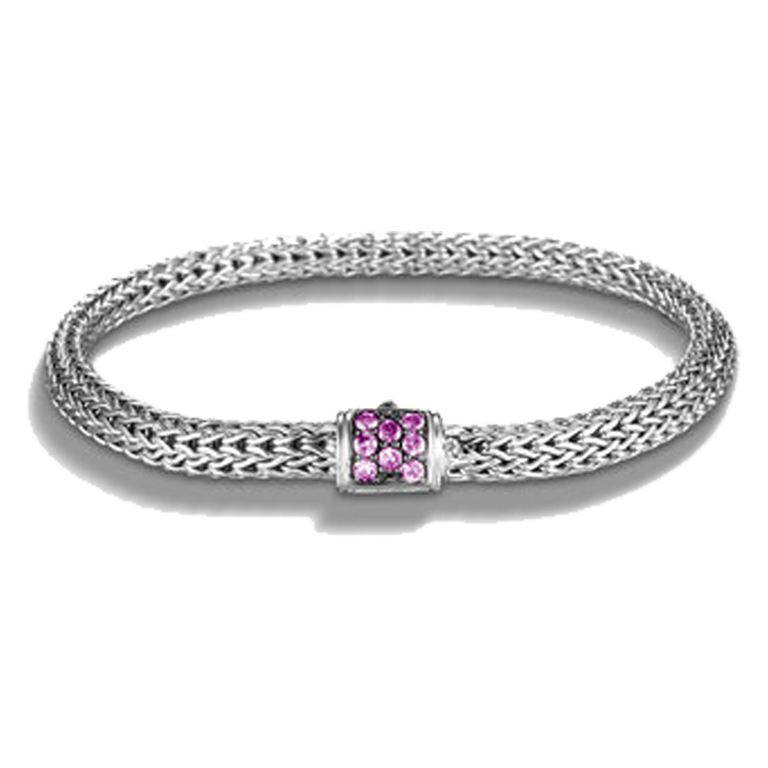 Sterling Silver Classic Chain Collection Bracelet with Amethyst by John Hardy