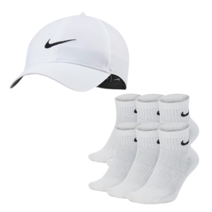 L91 Cap Tech and White/Black & Everyday Cushioned Socks (6-Pair) by Nike