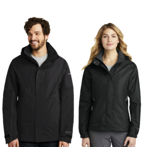 Men's WeatherEdge Plus Insulated Jacket & Ladies Rain Jacket by Eddie Bauer