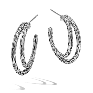 Classic Chain Silver Hoop Earrings by John Hardy