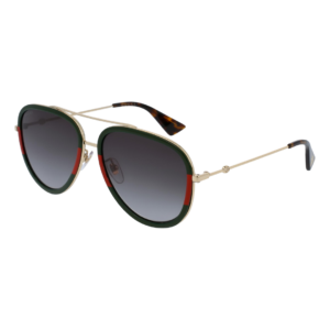 Ladies Aviator Sunglasses - (Gold and Green) by Gucci