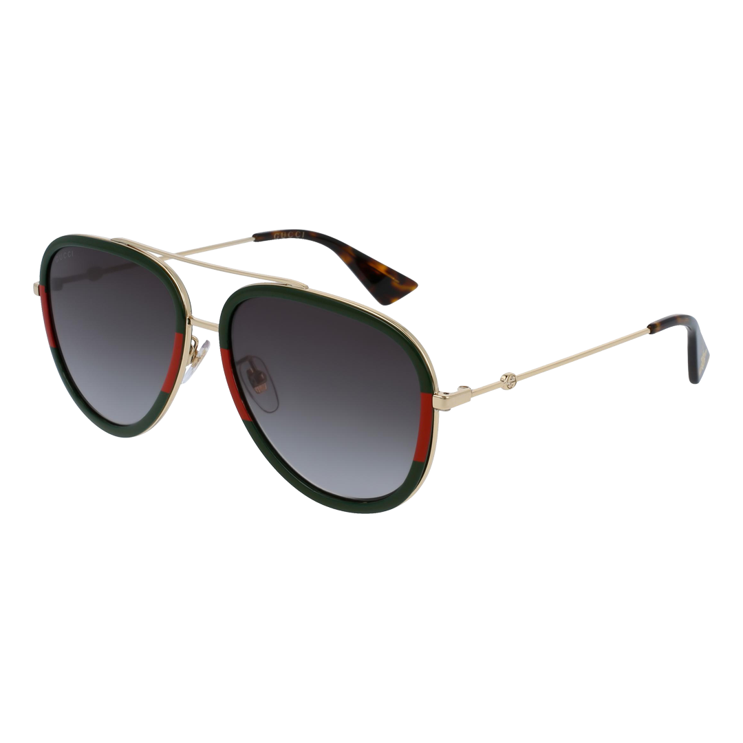 Ladies Aviator Sunglasses - (Gold and Green) by Gucci