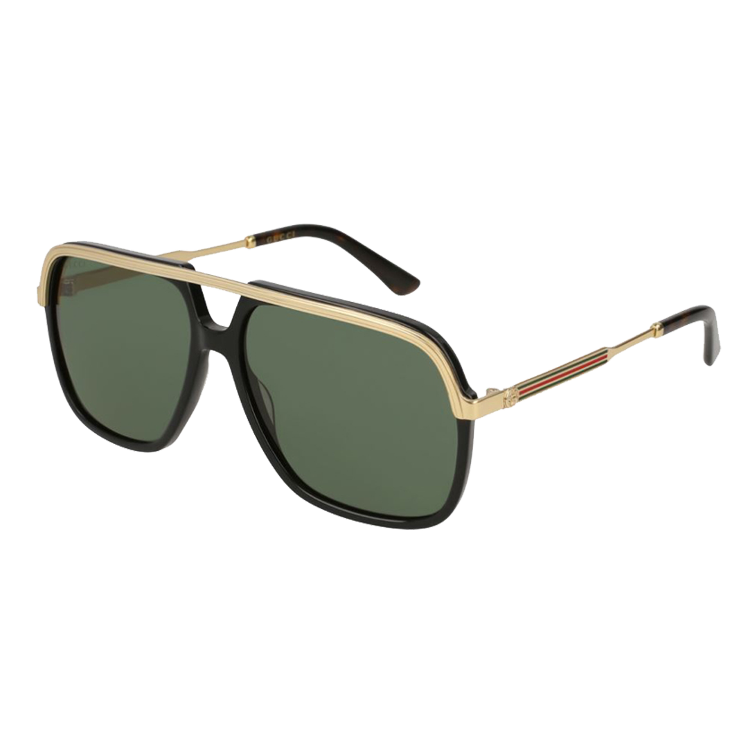 Men's Iconic Pilot Shape Double Bridge - (Gold Frame) by Gucci