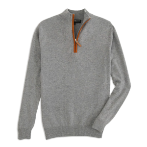 Men's 1/4 Zip Cashmere Cardigan - Grey by Cashmere Counter