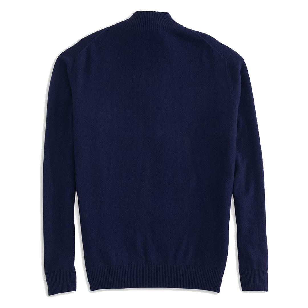 Men's 1/4 Zip Cashmere Cardigan - Navy by Cashmere Counter - Image 3