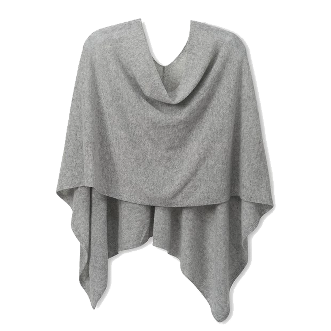 Cashmere Poncho - Gray w/ Dust Bag by Cashmere Counter