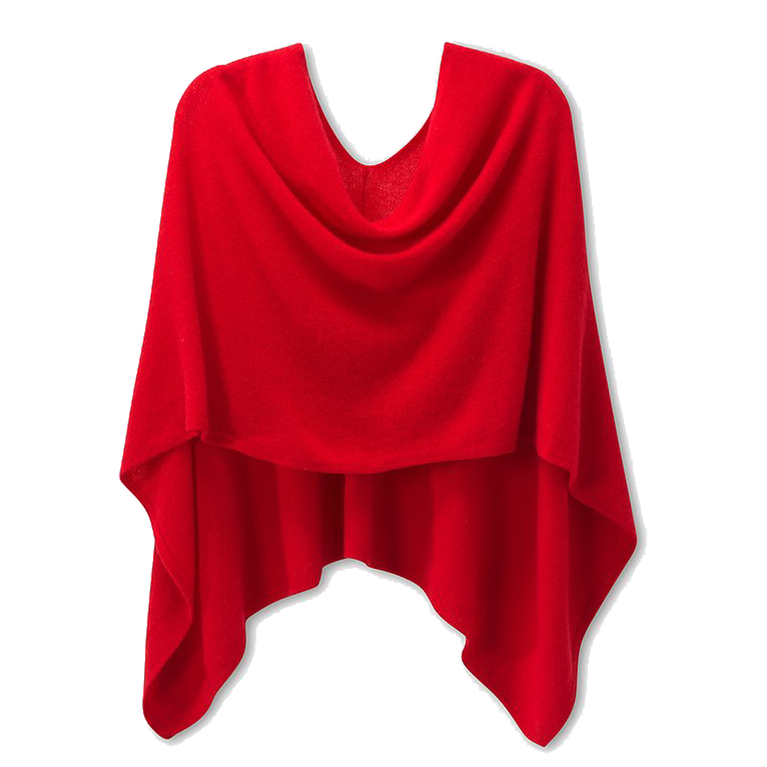 Cashmere Poncho - Red w/ Dust Bag by Cashmere Counter