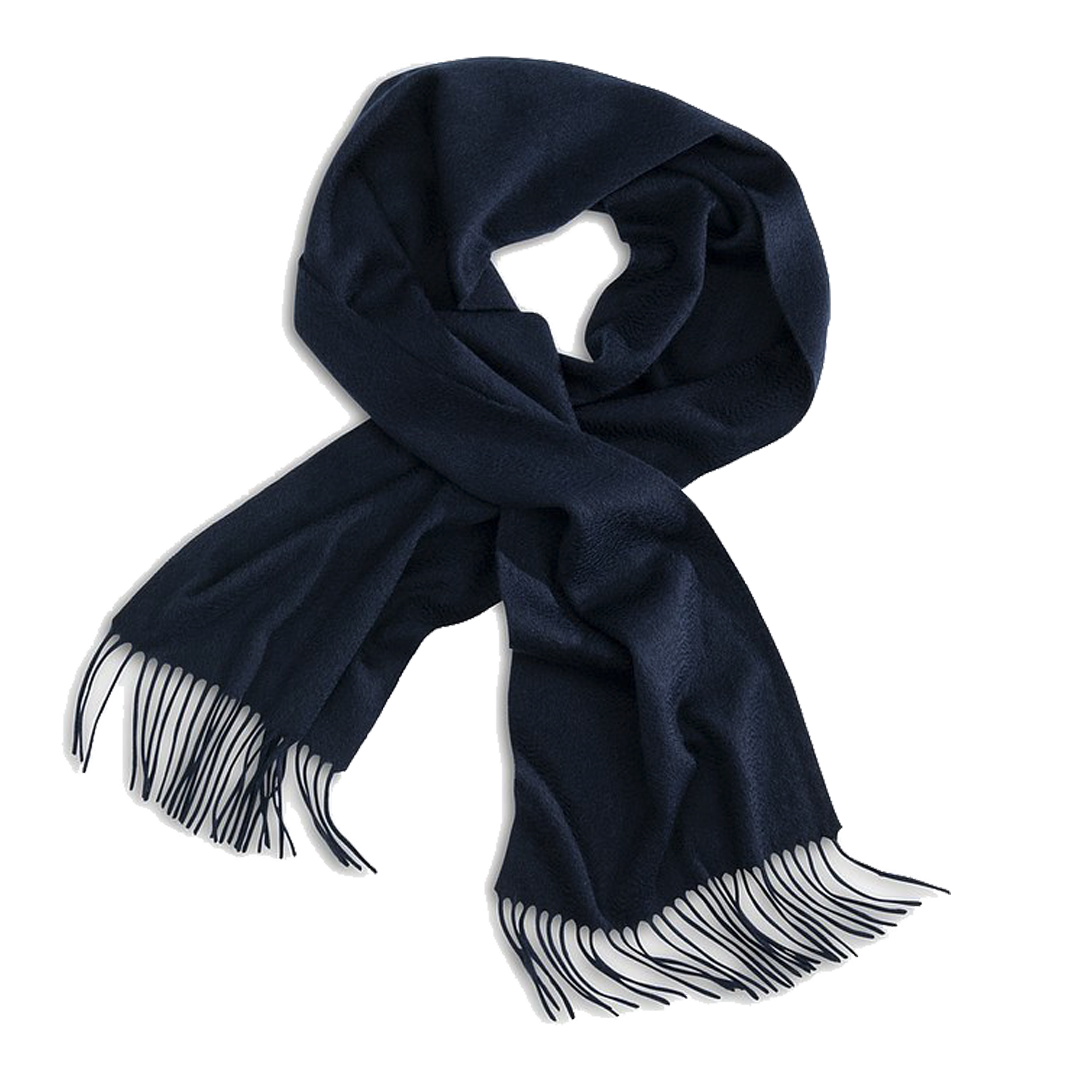Cashmere Woven Scarf - Navy w/ Dust Bag by Cashmere Counter
