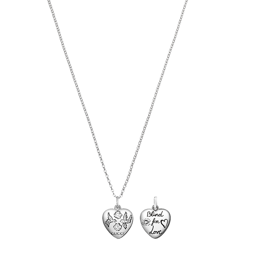 Blind For Love Pendant Necklace In Sterling Silver by Gucci