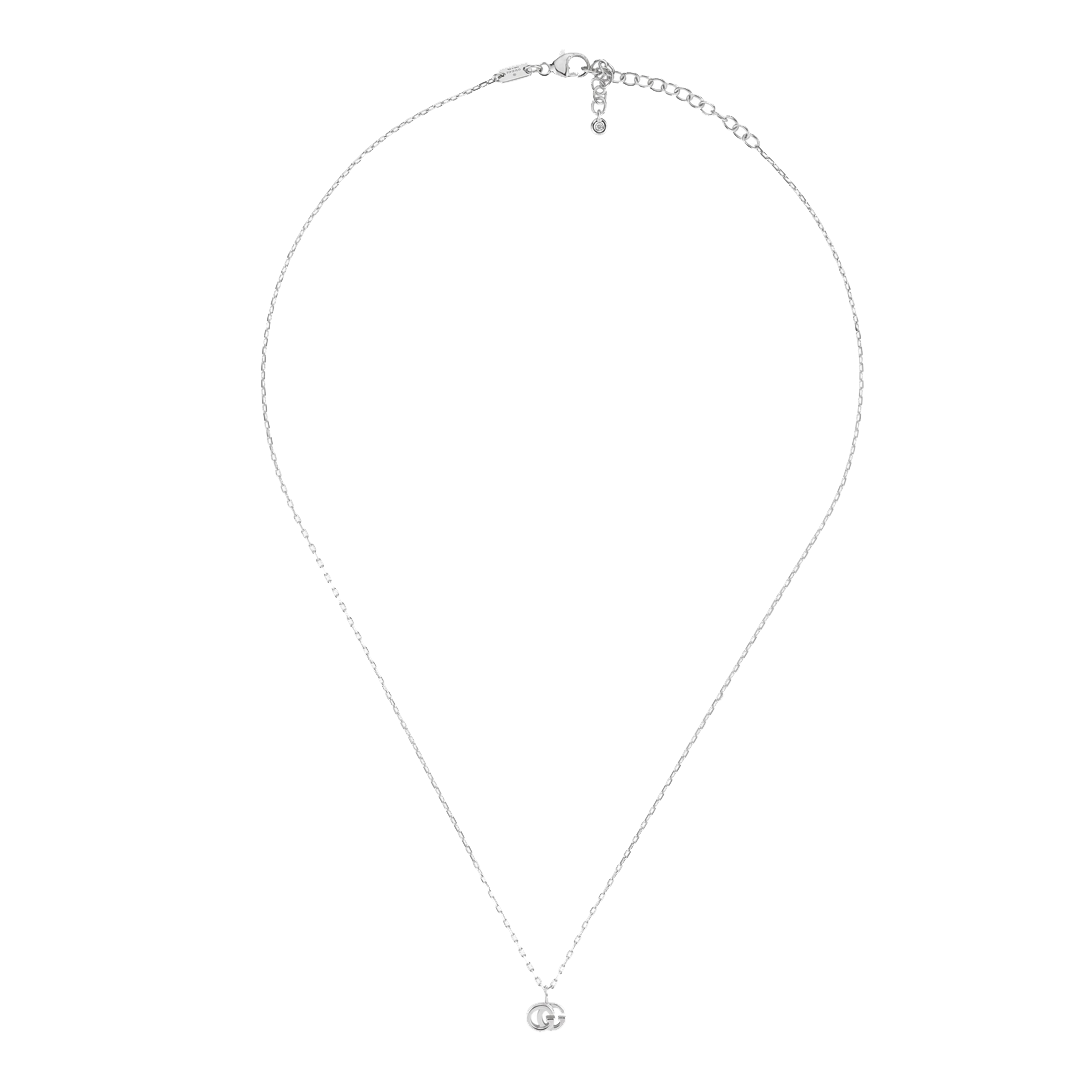 GG Running White Gold and Diamond Necklace by Gucci